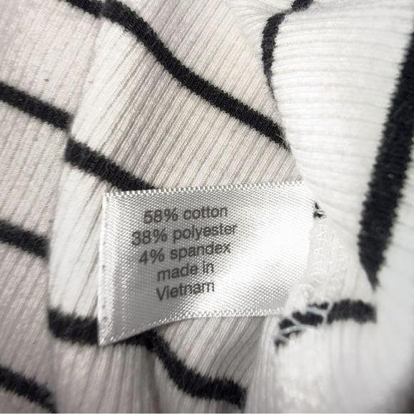 LANE BRYANT Mock Neck Ribbed Tank Classic Sleeveless - 18/20 White/ Black Stripe - Picture 7 of 14